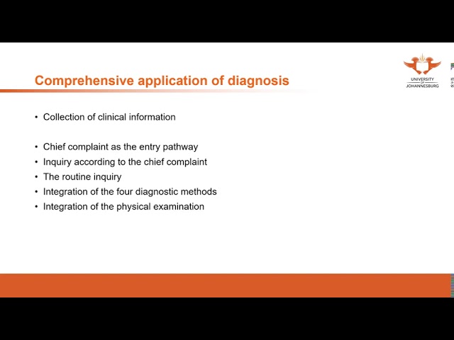 231. UJ online lectures:70  Diagnostics  Comprehensive Application Of Diagnosis 1
