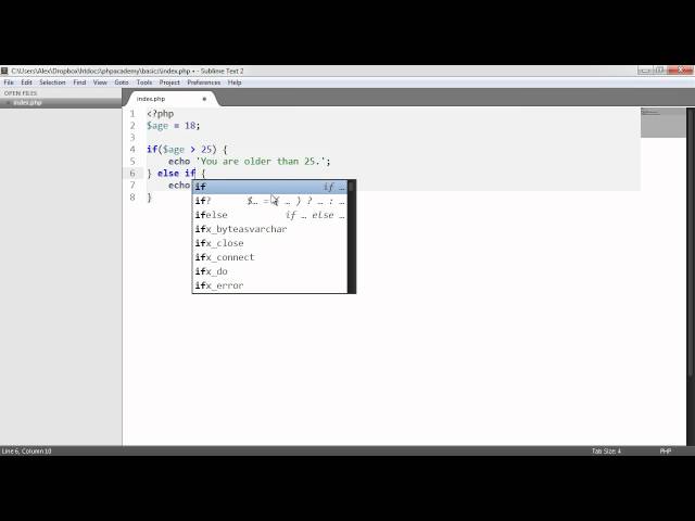 Learn PHP: IF statements