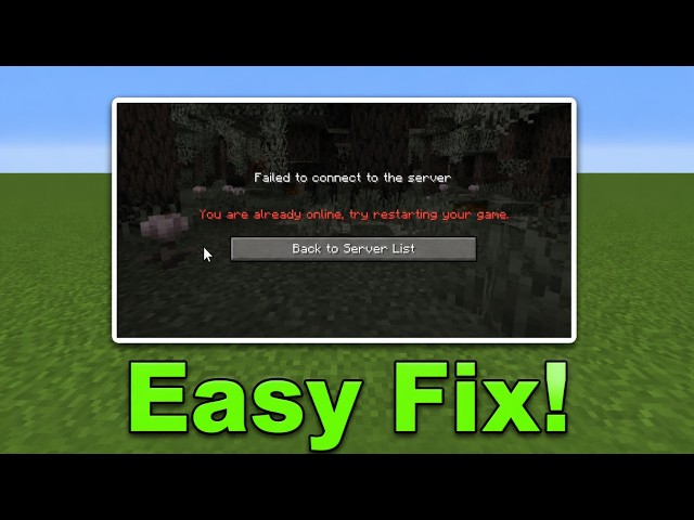 You are already online, try restarting ur game Minecraft Problem