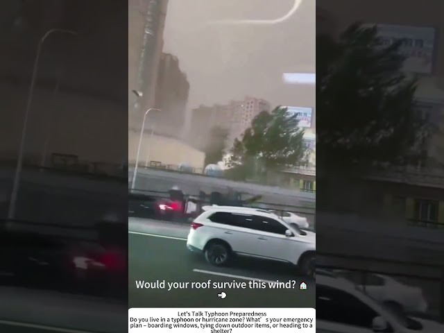 Typhoon Rips Roofs Off – Coastal City Takes a Hit 🌪️🏙️