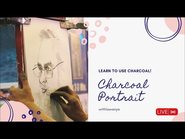How to Draw a Realistic Charcoal Portrait | LIVE Full Tutorial for Beginners
