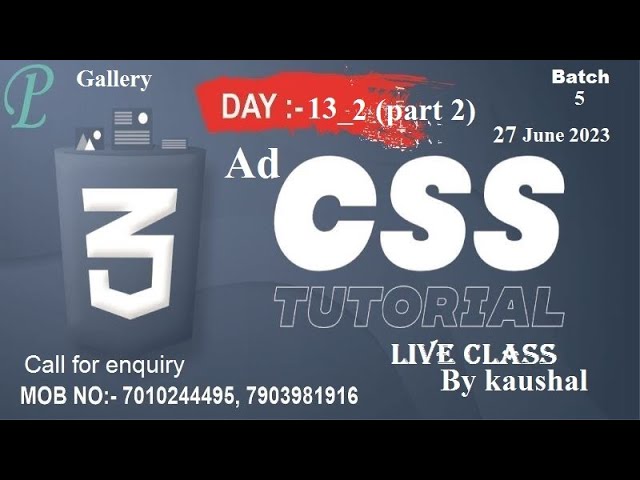 Advance CSS Day 2 (part 2) | gallery | 27 June 2023