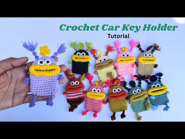 Crochet Cute Car Key Holder | Key Cover | Gift Idea |Easy Tutorial