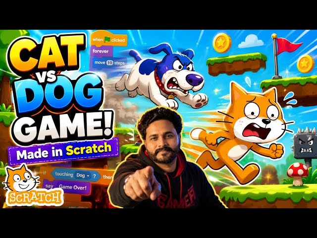 Cat VS Dog Game in scratch !! 😸🔥🐶