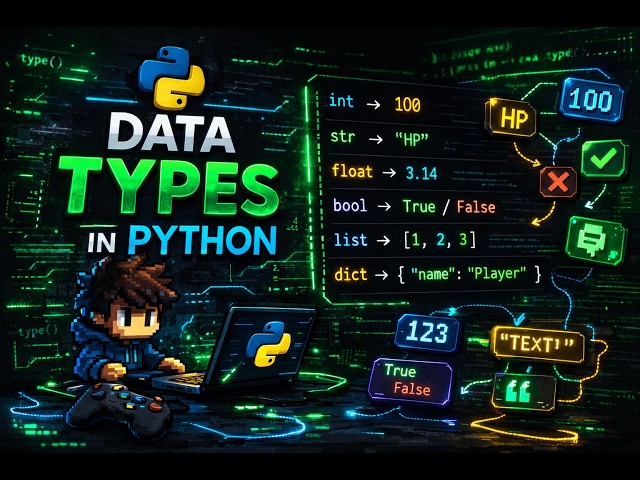 Data types in Python simplified (with a game example for beginners)
