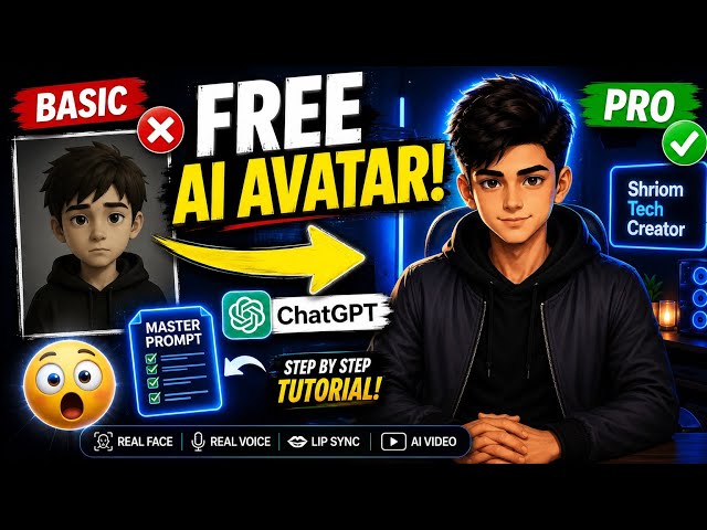 How to Create a Professional AI Talking Avatar for FREE 🤯 | ChatGPT + Mobile (2026)#tech#viral 