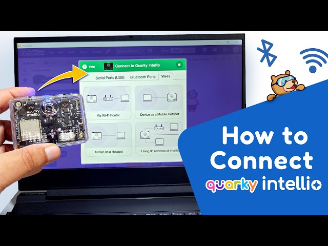How to Connect Quarky Intellio to PictoBlox using Wi-Fi Router | Powered by ESP32-S3 5MP Camera