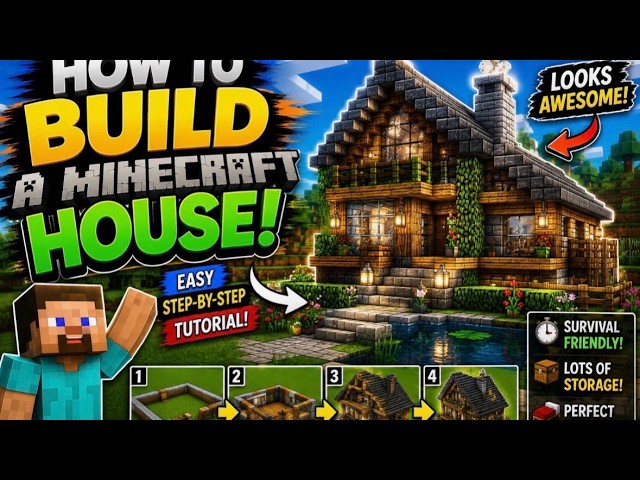 🏡 LIVE: Sebastian Teaches You How to Build a HUGE House in Minecraft! | Build Along!