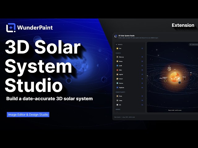 3D Solar System Studio: A date accurate orrery you can spin | WunderPaint Extension