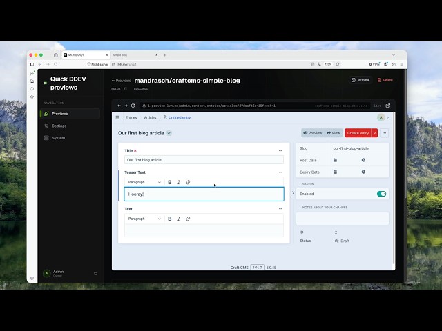 PoC: Quick (selfhosted) DDEV previews - local installation on OSX