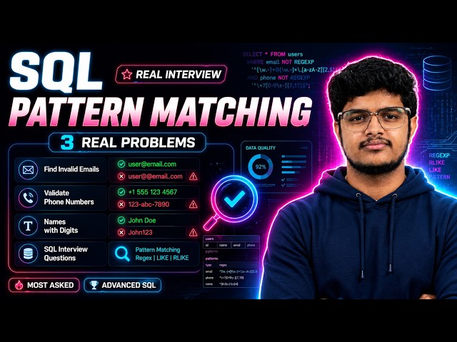 ADVANCED SQL 🔥 Pattern Matching Problems | LIKE, Wildcards & Validation Queries