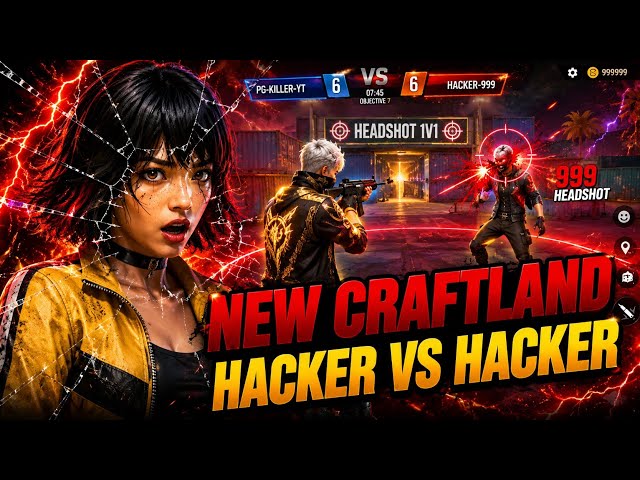 "NEW CRAFTLAND MAP - HACKER VS HACKER 😱 AUTO HEADSHOT 1V1"