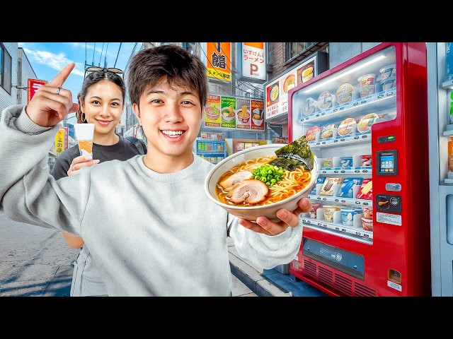 Eating ONLY Vending Machine FOOD In Japan For 24 Hours!