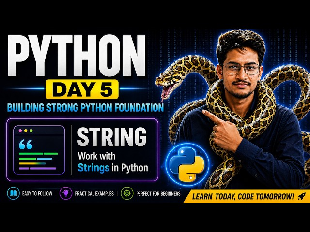 Python Day 5 | python Stings full Explanation 🤩🥰 | Python Tutorial #Python  #coding