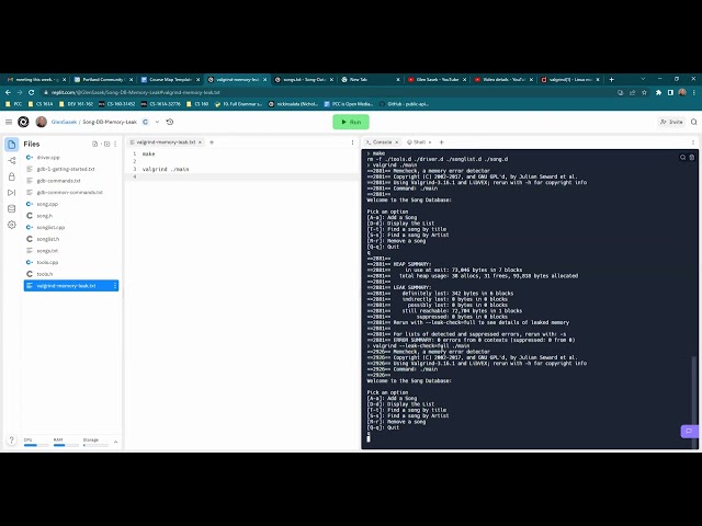 Valgrind Solve Memory Leak