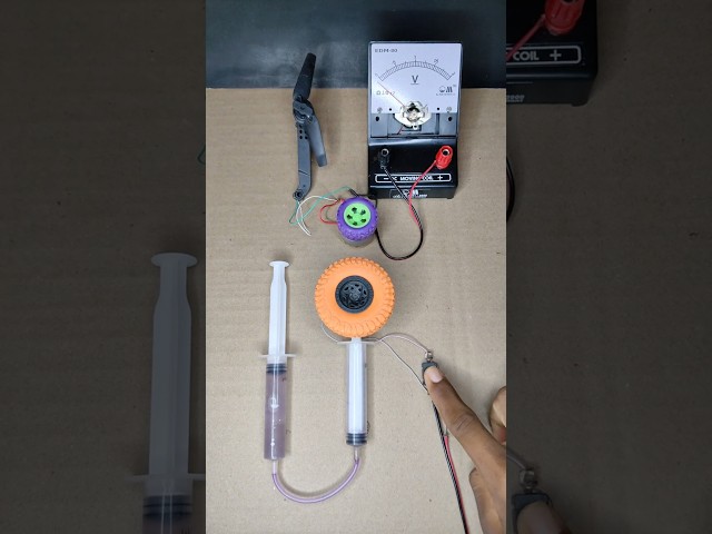 Anloang Voltmeter and Mini Fan Powered by Regenerative Braking System | DC Motor #shorts #dcmotor
