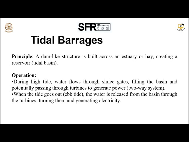 Components  & Operation methods of Tidal Power Plant by Ms R Bapitha , Asst Prof of Physics