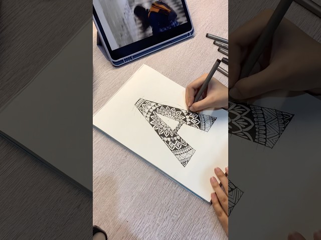 Letter mandala🅰️ #meditativemandalaart #aesthetic #creative #mandala #art #artist #satisfyingvideo