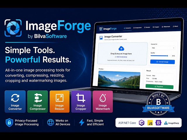 🖼️ ImageForge by BilvaSoftware | Modern Online Image Processing Tools