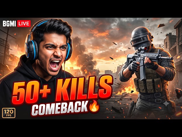 50+ KILLS CHALLENGE | BGMI COMEBACK AFTER LONG TIME | 120 FPS | FEARLESS RAFEL LIVE