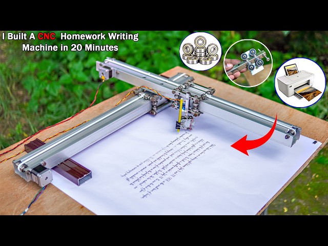 I Built A CNC  Homework Writing Machine in 20 Minutes || The Quality You Won't Expect