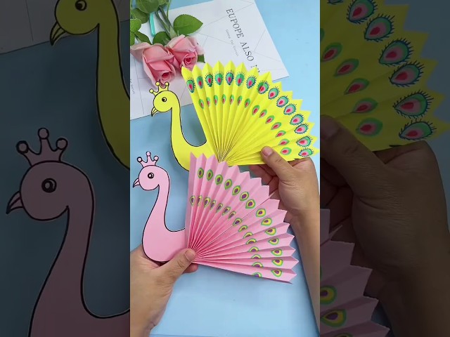 “Peacock Paper Craft | Easy DIY for Kids #Shorts”