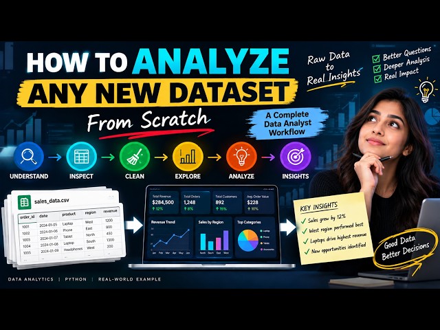 How to Analyze Any New Dataset From Scratch 🚀 | Complete Data Analyst Workflow