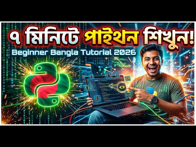 পাইথন শিখুন মাত্র ৭ মিনিটে! 🔥 Beginner Python Bangla Tutorial 2026 | Python from Zero