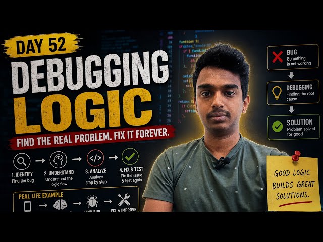 Debugging Logic: The Skill That Solves Every Problem | Day 52