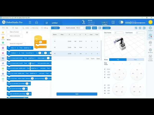 Quick Intro to Dobot collaborative robots Blockly programming