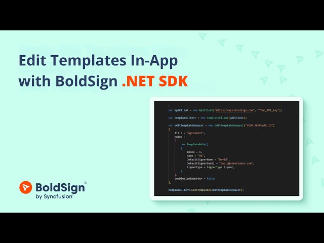Edit Templates with BoldSign .NET SDK | Update Roles & Fields