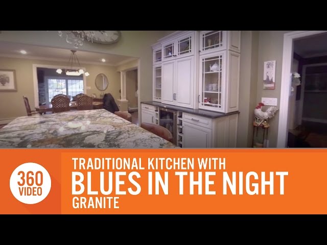 Traditional Kitchen with Blues in the Night Granite | 360 VR Tour