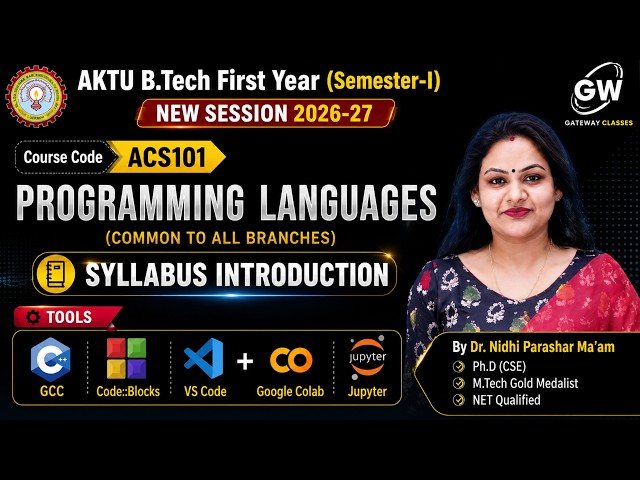 Programming Languages Syllabus introduction I By Dr. Nidhi Parashar Ma'am I Gateway Classes I AKTU