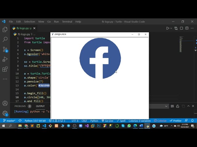 facebook logo || python turtle graphics