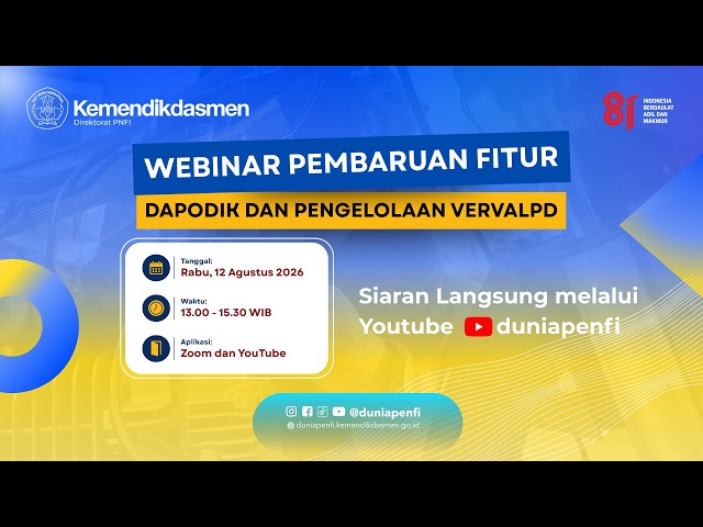 Webinar Pembaruan Fitur Dapodik dan Pengelolaan VervalPD