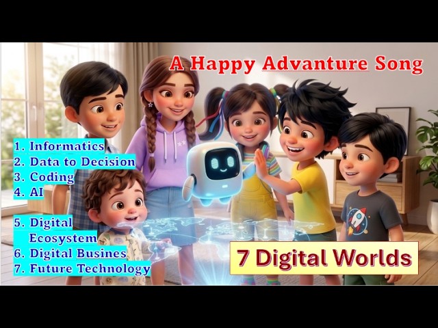 7 Digital Worlds ... A Happy Adventure Song #informatics #coding #ai #digitalbusiness #futuretech