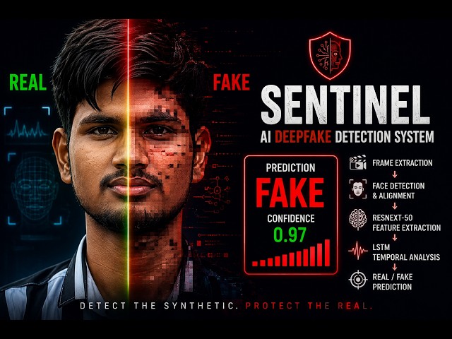 SENTINEL 🛡️ | AI Deepfake Detection System Using ResNeXt + LSTM