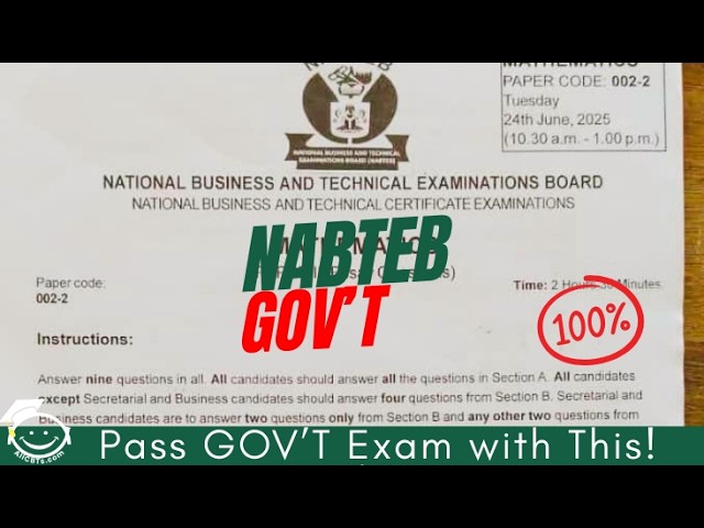 NABTEB Government Questions 2026 | Most Likely Past Questions & Answers Explained