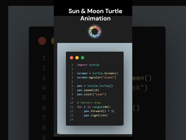 CINEMATIC SUN DESIGN IN PYTHON FOR BEGGINERS #coding #python #programming #ai #grok #chatgpt