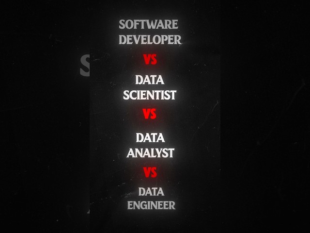 Software developer Vs Data Scientist Vs Data Analyst Vs Data Engineer #data science #ai
