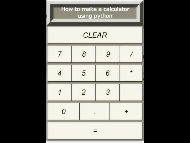 Calculator using python with source code