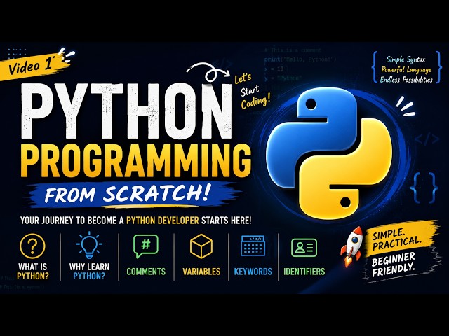 Python Programming for Beginners | Lesson 1 | Variables, Comments, Keywords & Identifiers