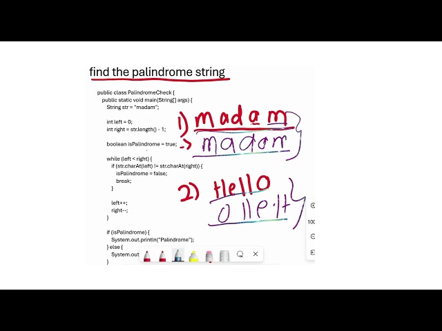 Palindrome String in Java | Two Pointer Approach Explained Step by Step
