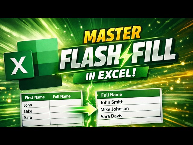 How to use flash fill in excel - Multiple Situations
