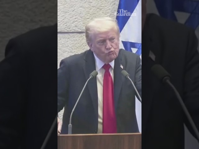 Trump’s Knesset speech interrupted by Israeli parliamentarian