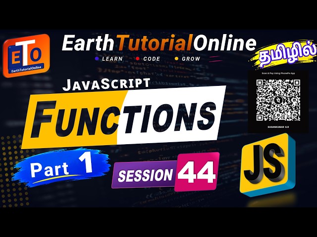 JavaScript Session 44 Tamil | Functions 💯 (Beginner → Advanced) 🚀 | Real Life Examples  Part 1