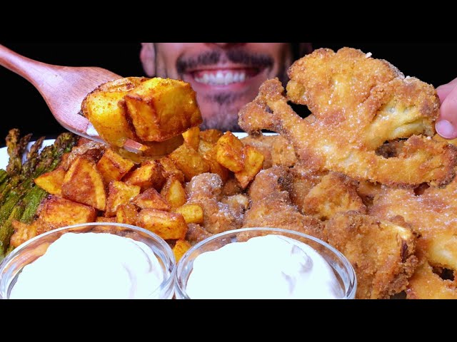 ASMR BAKED CAULIFLOWERS (EATING SOUNDS) NO TALKING MUKBANG