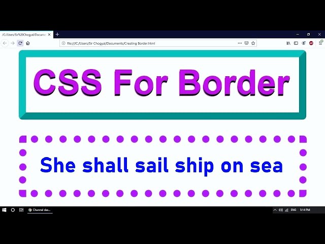 How To Create Borders By Using CSS in HTML - Part 1/3
