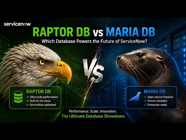MariaDB vs RaptorDB in ServiceNow | Complete Database Comparison & Architecture Explained 2026