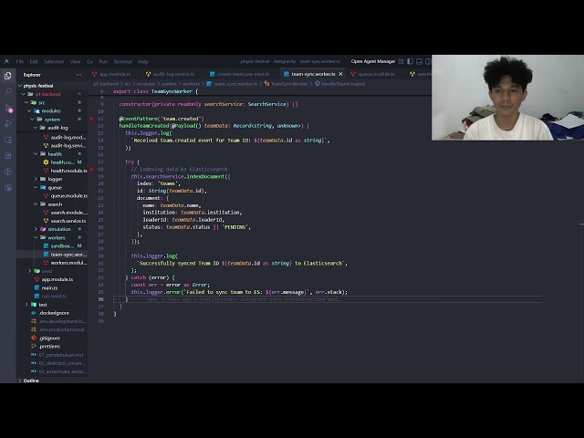 Demo Arsitektur Sistem: NestJS + Redis + RabbitMQ + MongoDB + Elasticsearch | Physics Festival Web